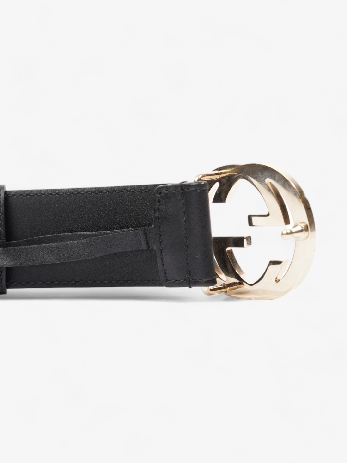 Gucci Interlocking G Belt Black Leather 100cm 40"