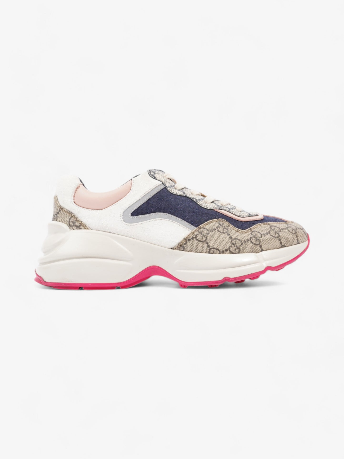 Gucci GG Rhyton Beige / White / Pink Canvas EU 37.5 UK 4.5