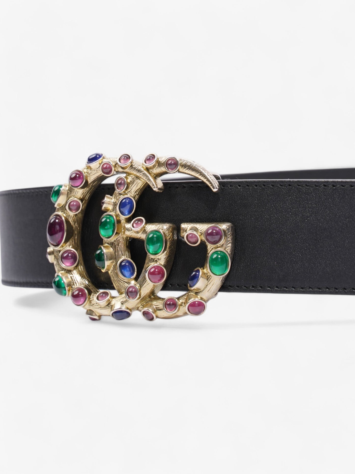 Gucci GG Marmont Crystal Belt Black / Gold / Multicoloured Leather 75cm / 30"