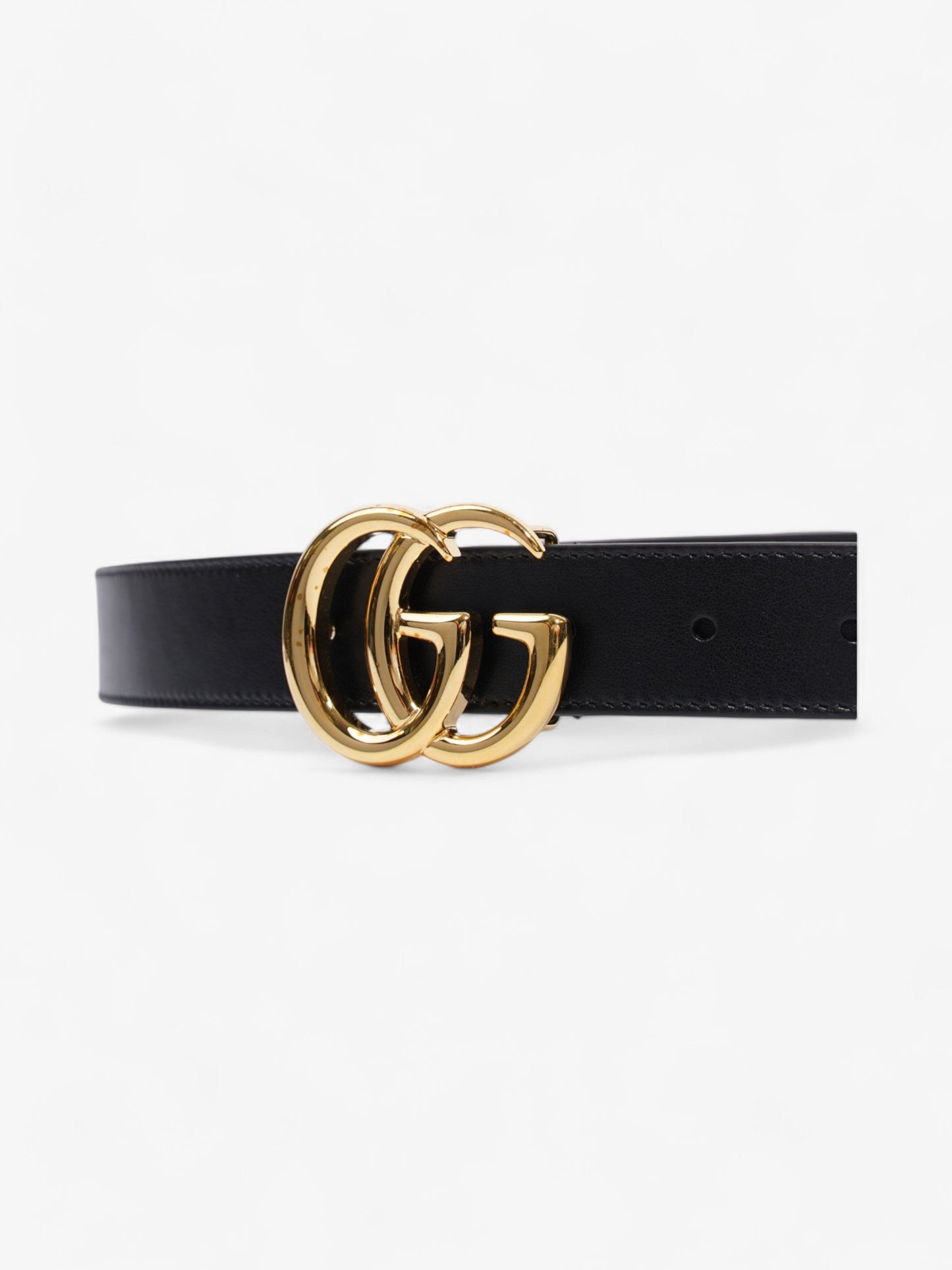 Gucci GG Marmont Thin Belt Black / Gold Leather 85cm / 34"