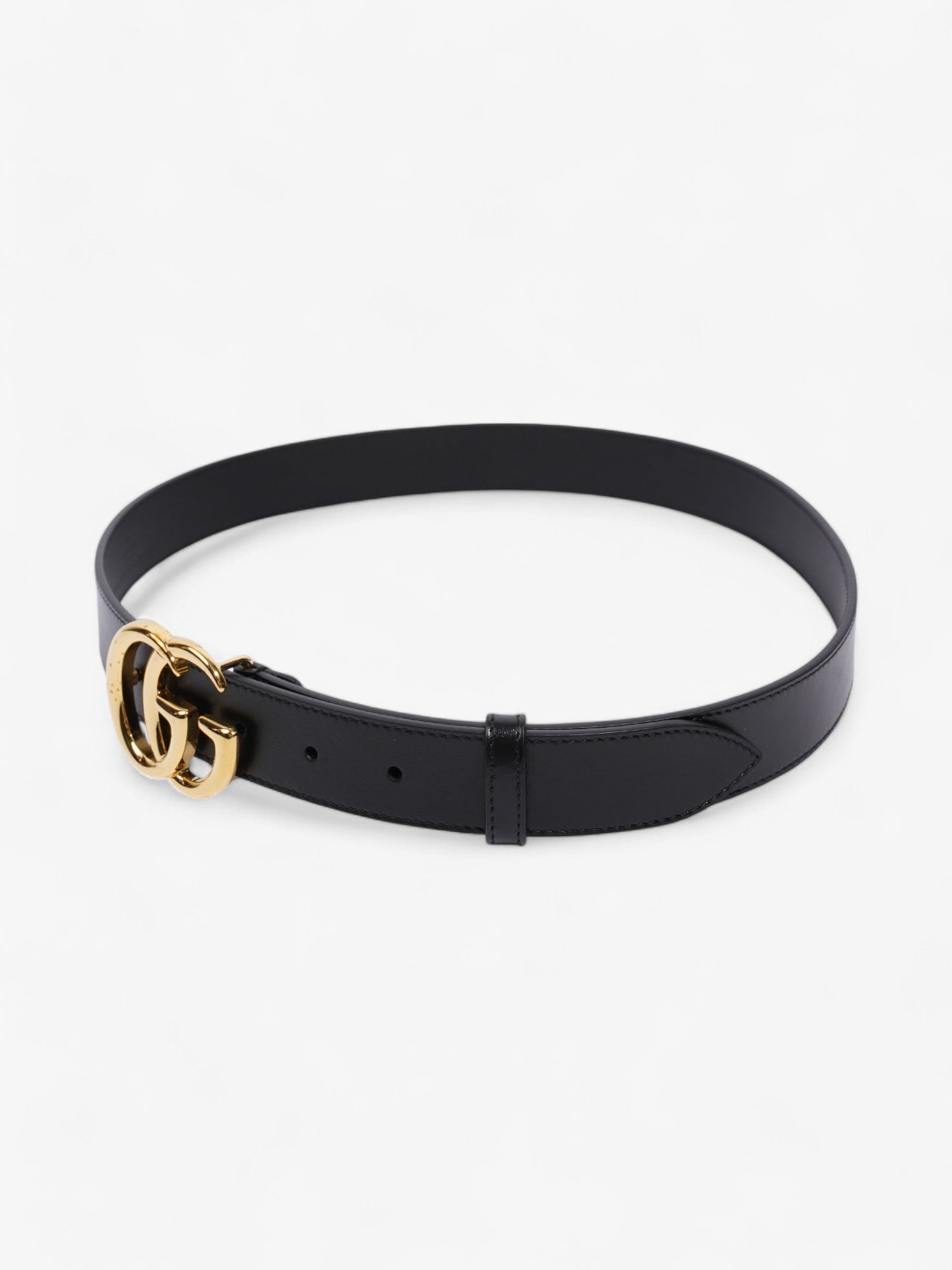 Gucci GG Marmont Thin Belt Black / Gold Leather 85cm / 34"