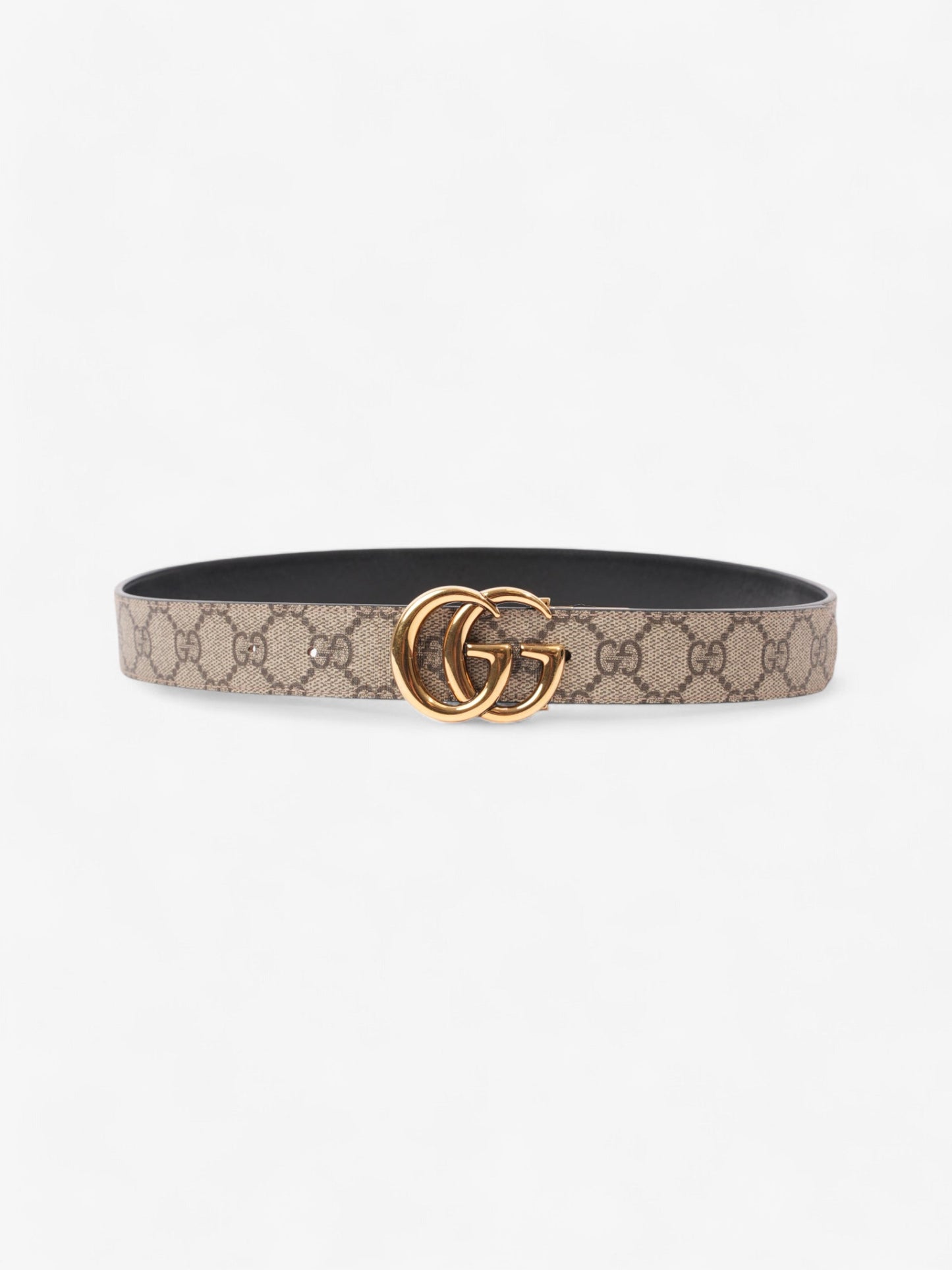Gucci GG Marmont Reversible Belt GG Supreme / Black / Gold Canvas 90cm / 36"