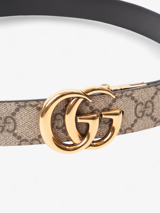Gucci GG Marmont Reversible Belt GG Supreme / Black / Gold Canvas 90cm / 36"