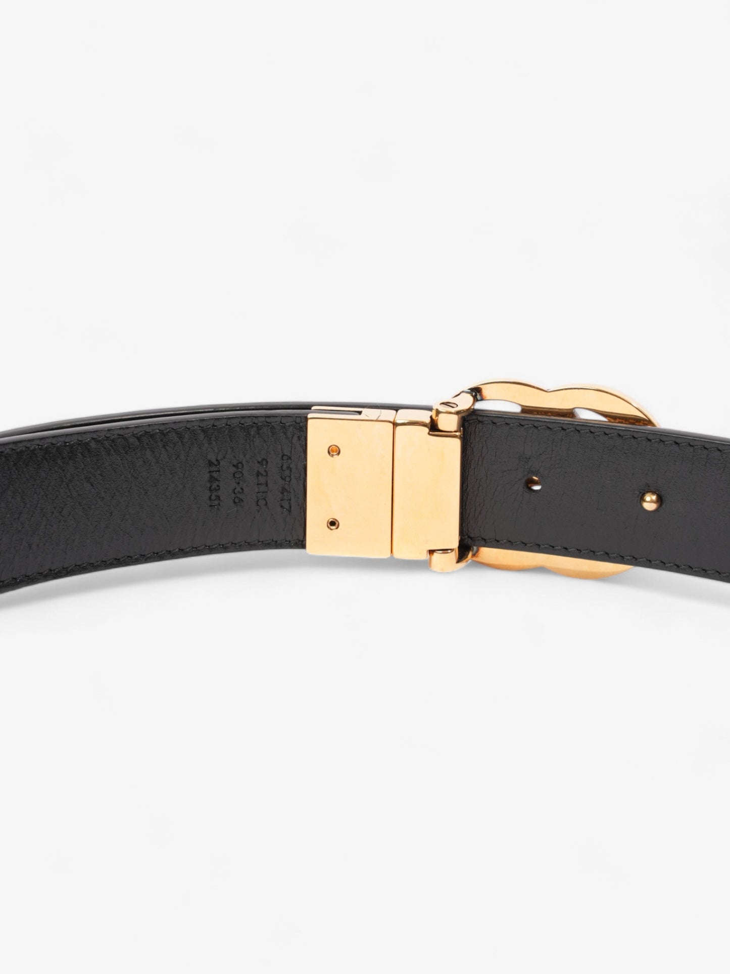 Gucci GG Marmont Reversible Belt GG Supreme / Black / Gold Canvas 90cm / 36"