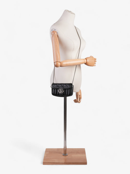 Gucci GG Marmont Black Matelasse Leather Super Mini