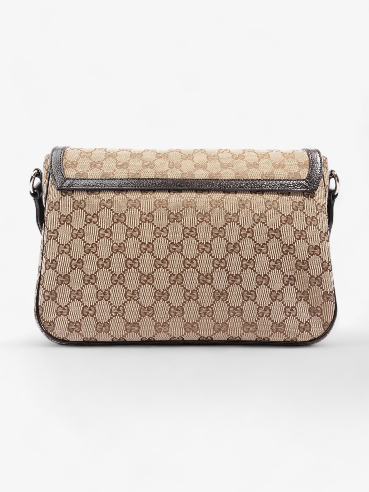 Gucci GG Flap Messenger Bag  Beige Canvas