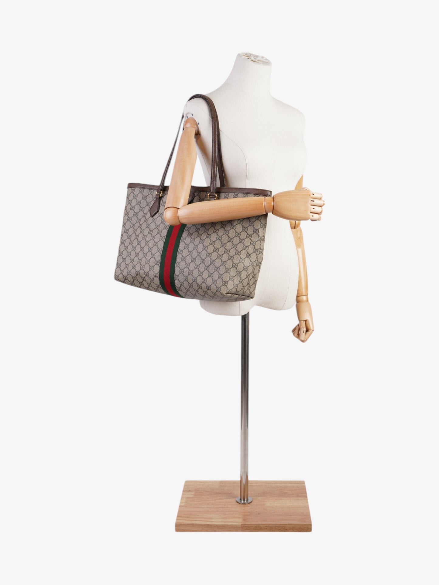 Gucci Ophidia Tote Supreme / Green / Red Coated Canvas Medium