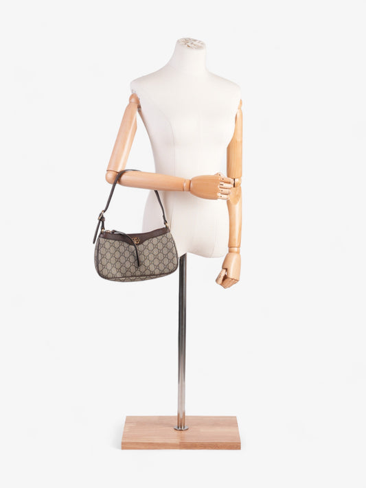 Gucci Ophidia Beige And Ebony GG Supreme Coated Canvas Small