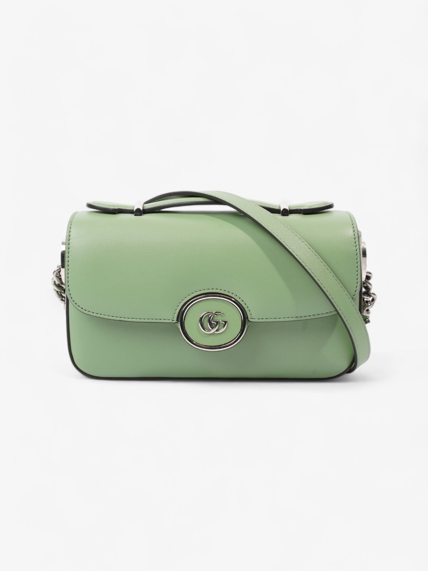 Gucci GG Shoulder Bag Light Green Leather Mini