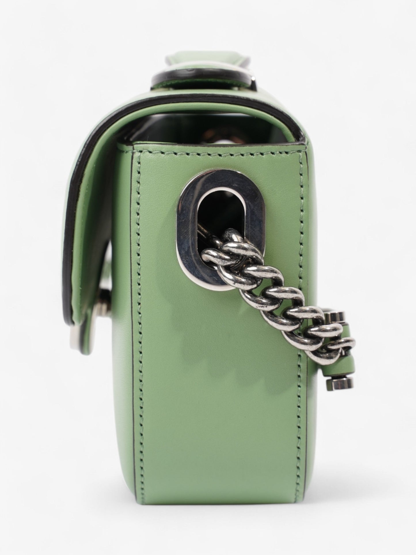 Gucci GG Shoulder Bag Light Green Leather Mini