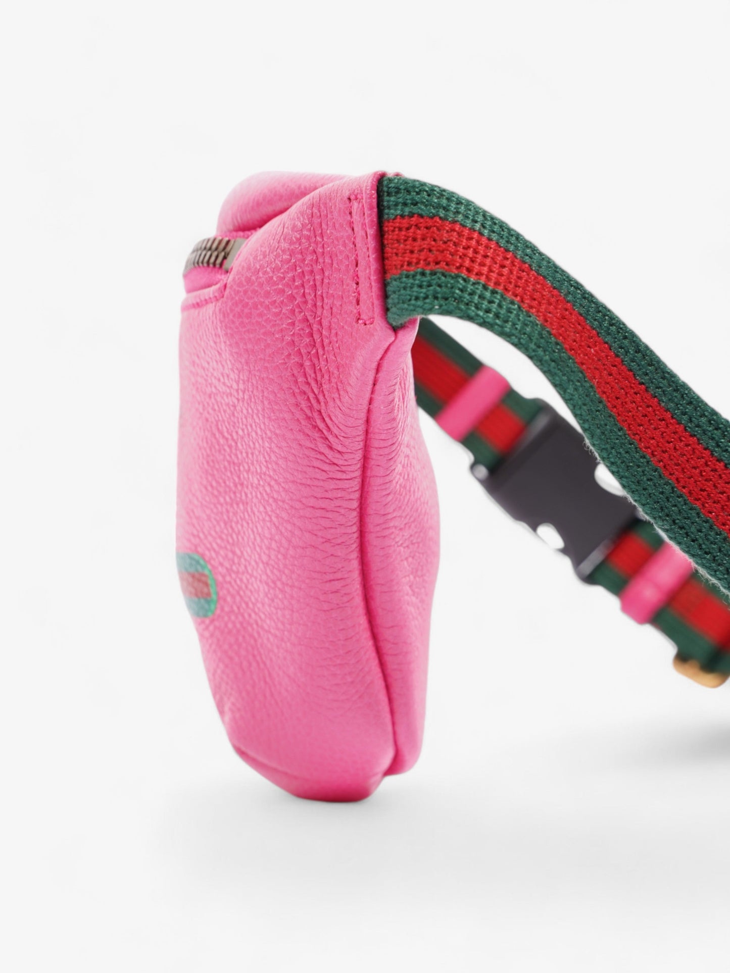 Gucci Logo Web Bum Bag Neon Pink / Green / Red Leather
