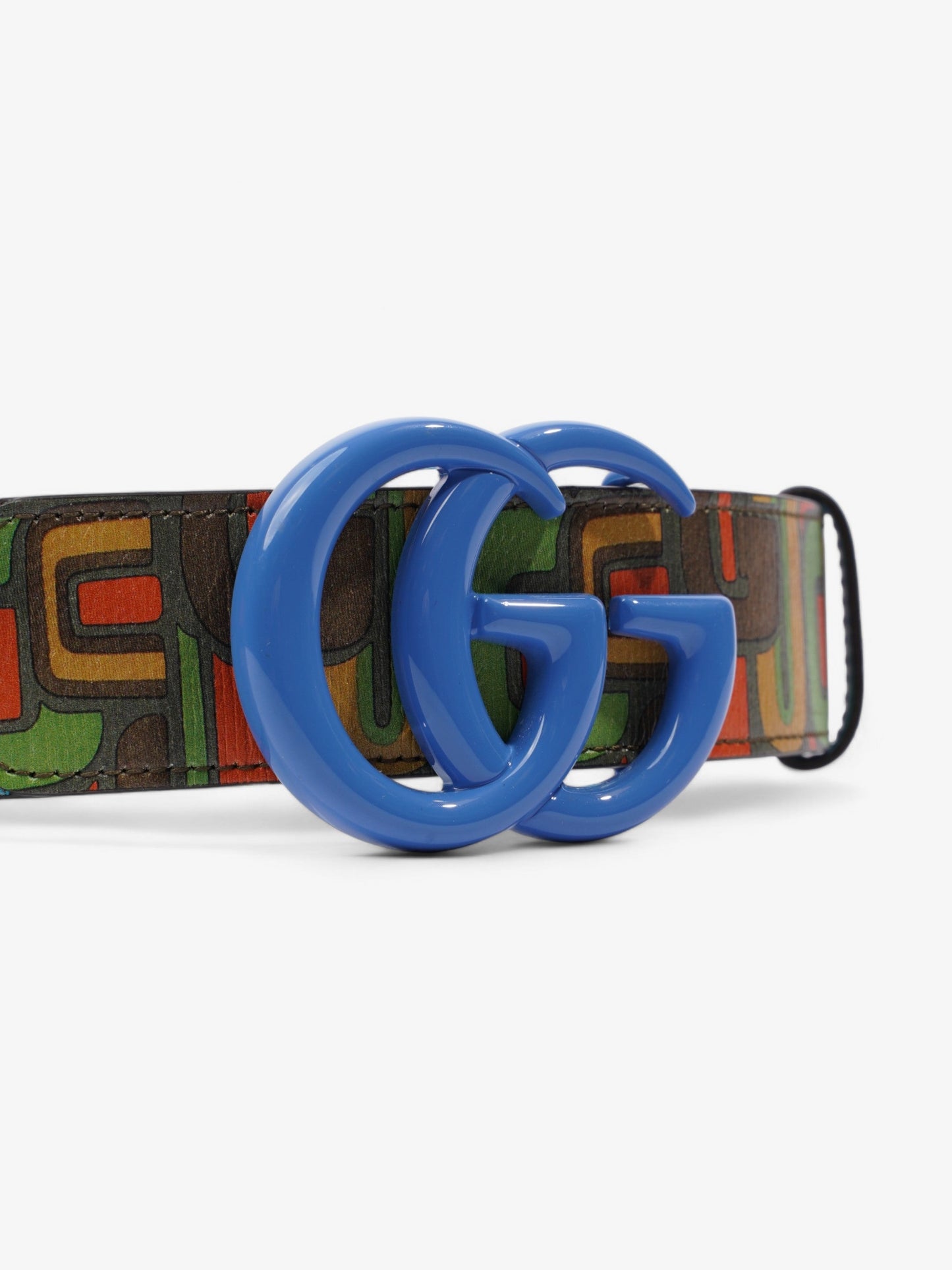 Gucci Memorable Buckle Belt Blue / Multicoloured Leather 80cm / 32"