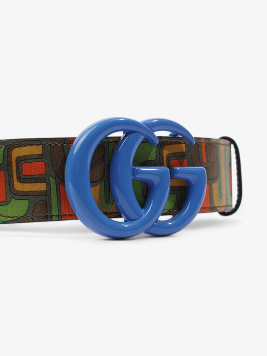 Gucci Memorable Buckle Belt Blue / Multicoloured Leather 80cm / 32"