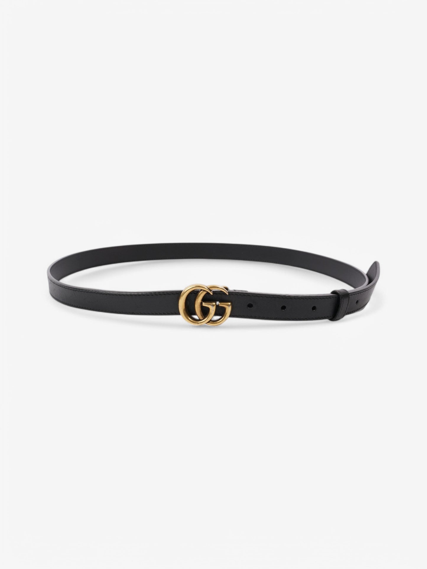 Gucci GG Marmont Thin Belt Black / Gold Leather 105cm / 42"