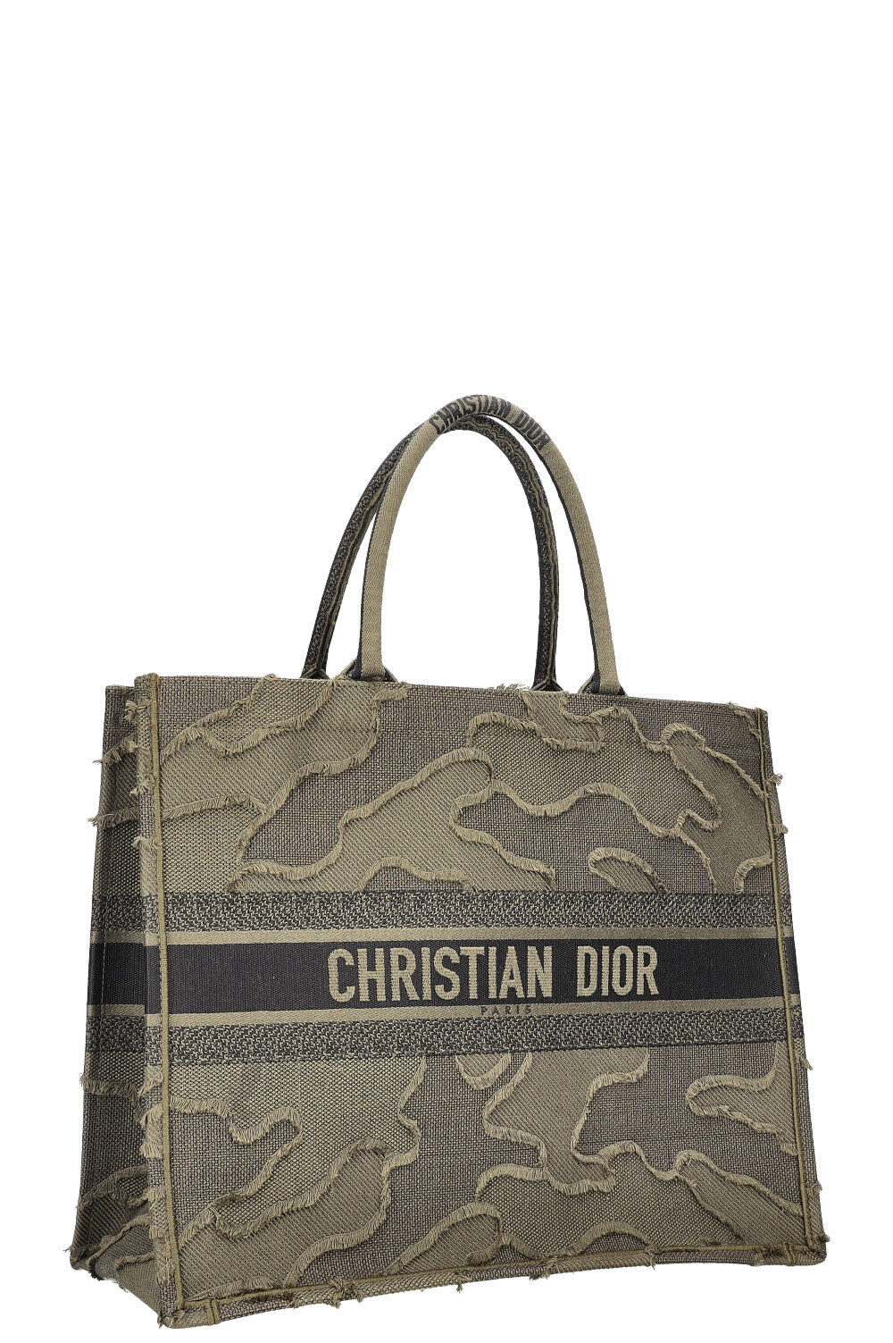 CHRISTIAN DIOR Large Book Tote Camouflage Embroidered Green