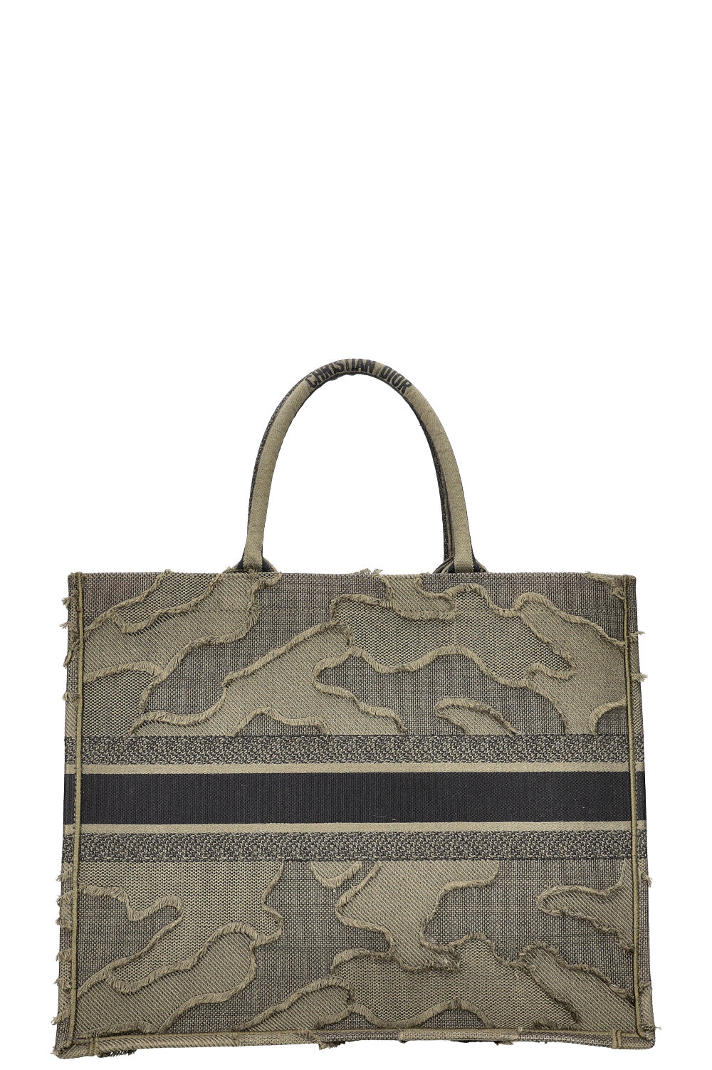 CHRISTIAN DIOR Large Book Tote Camouflage Embroidered Green