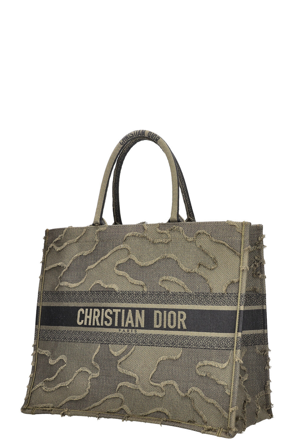 CHRISTIAN DIOR Large Book Tote Camouflage Embroidered Green
