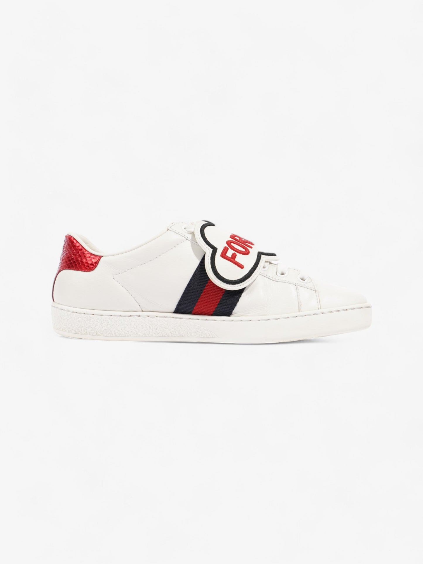 Gucci Ace 'Blind For Love" White / Red / Navy Leather EU 36.5 UK 3.5