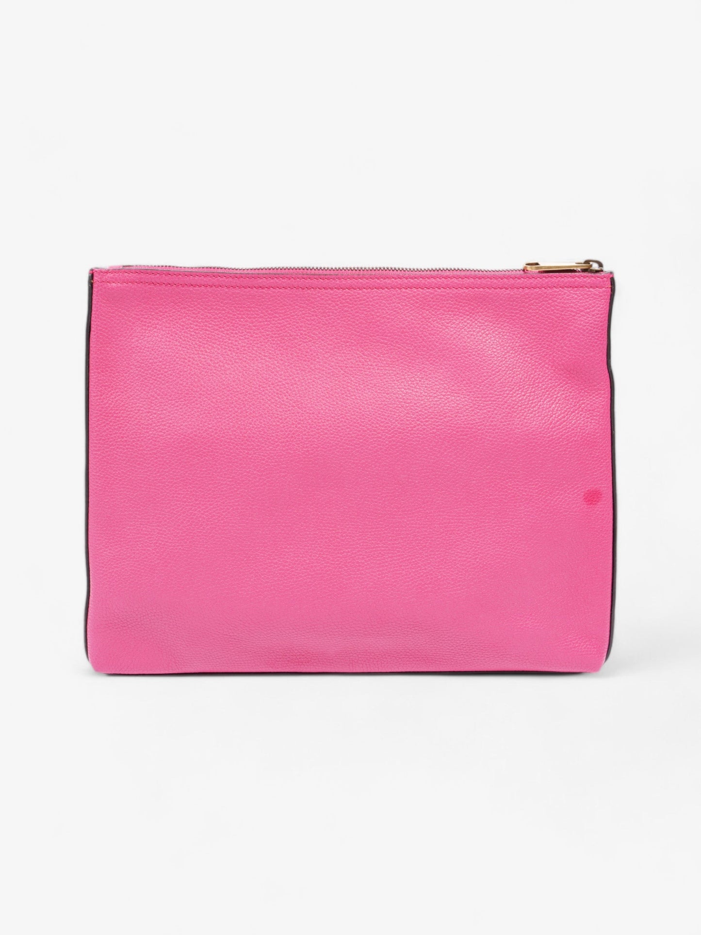 Gucci Vintage Logo Clutch Neon Pink / Green / Red Grained Leather