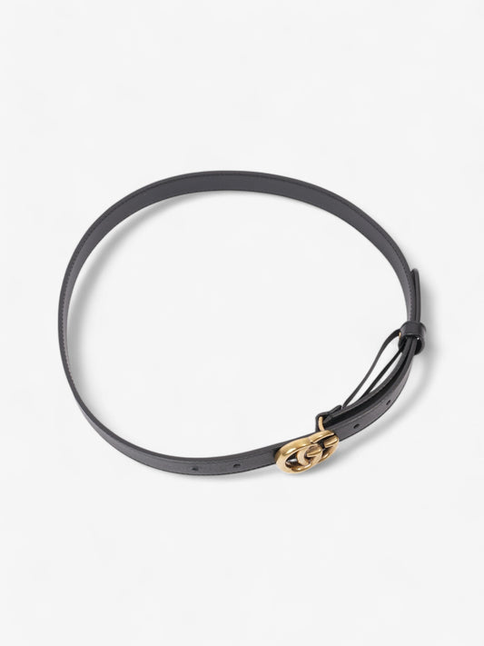 Gucci GG Marmont Thin Belt Black / Gold Leather 70cm / 28"