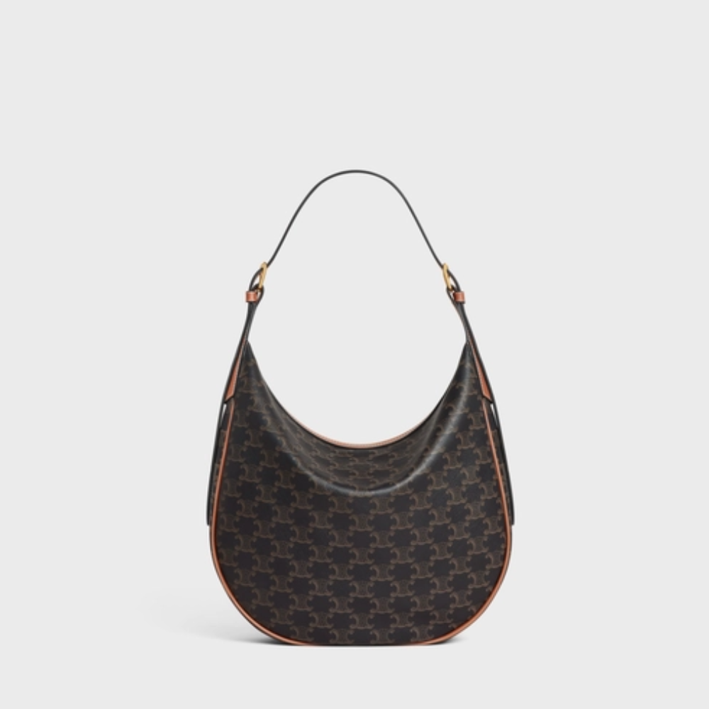 Tan Heloise Cuir Triomphe Bag In Triomphe Canvas And Calfskin Leather Tote Bag for Women
