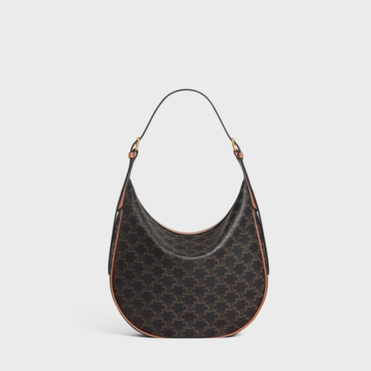 Tan Heloise Cuir Triomphe Bag In Triomphe Canvas And Calfskin Leather Tote Bag for Women