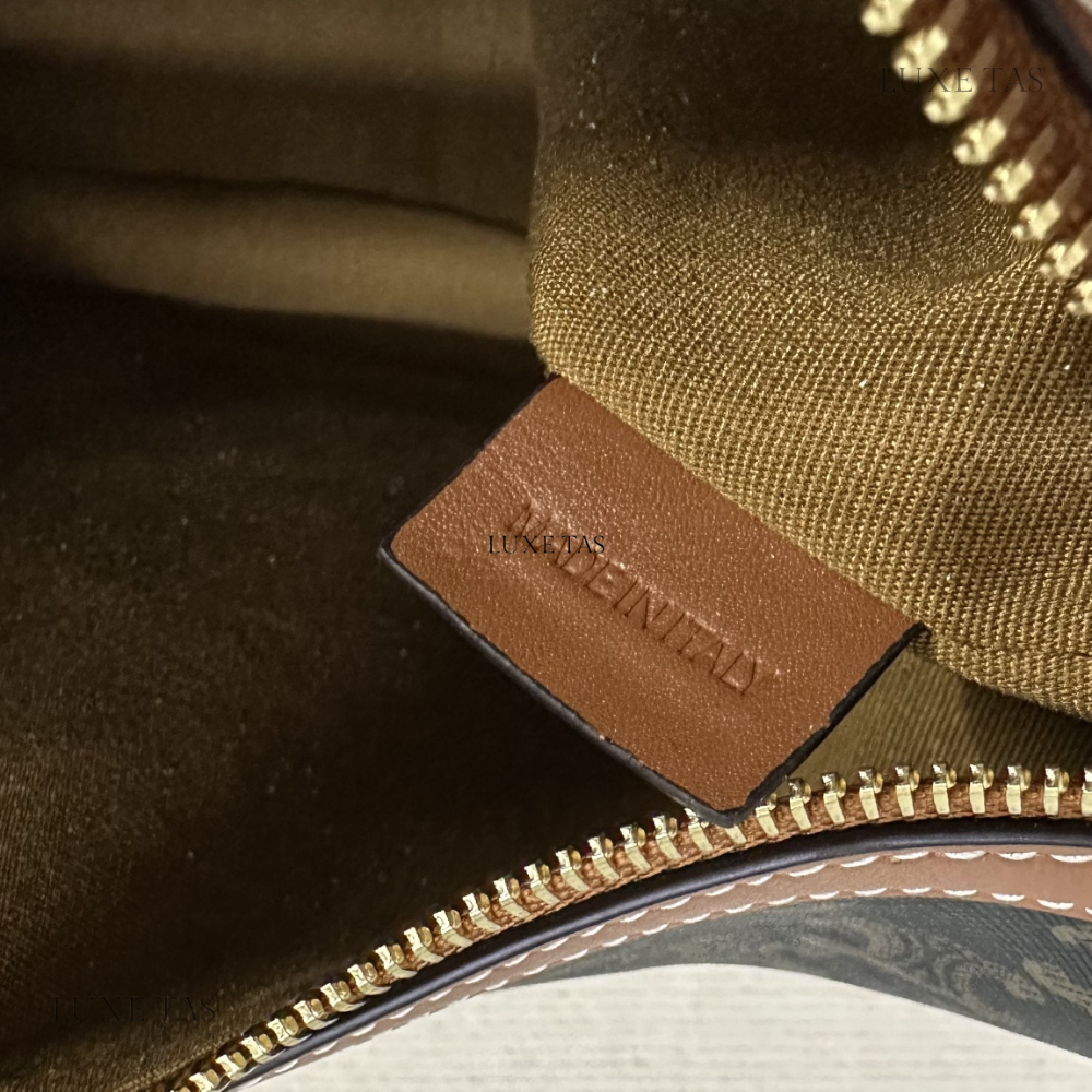 Tan Heloise Cuir Triomphe Bag In Triomphe Canvas And Calfskin Leather Tote Bag for Women