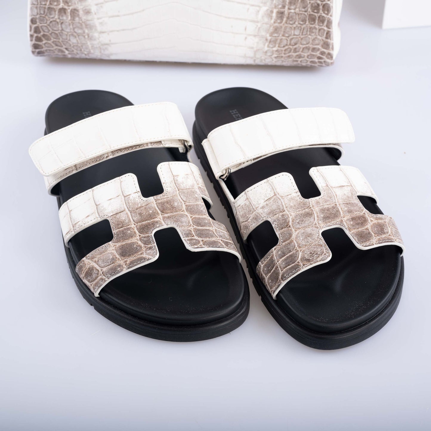 Hermès Himalayan Chypre Limited Edition Sandals Matte Niloticus Crocodile Sz 39