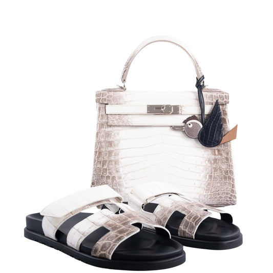 Hermès Himalayan Chypre Limited Edition Sandals Matte Niloticus Crocodile Sz 39