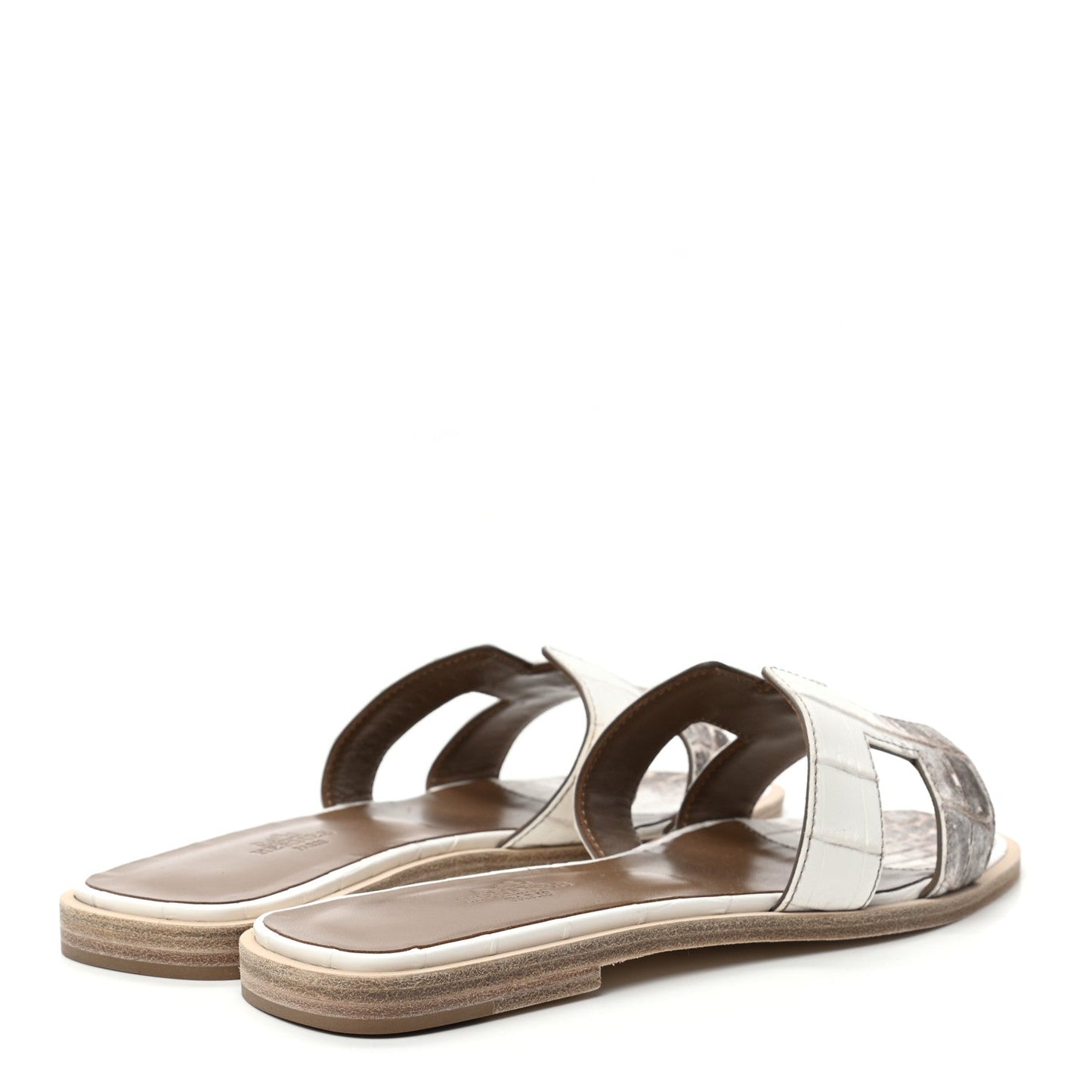 Hermès Himalayan Oran Sandals Matte Niloticus Crocodile 36 Blanc
