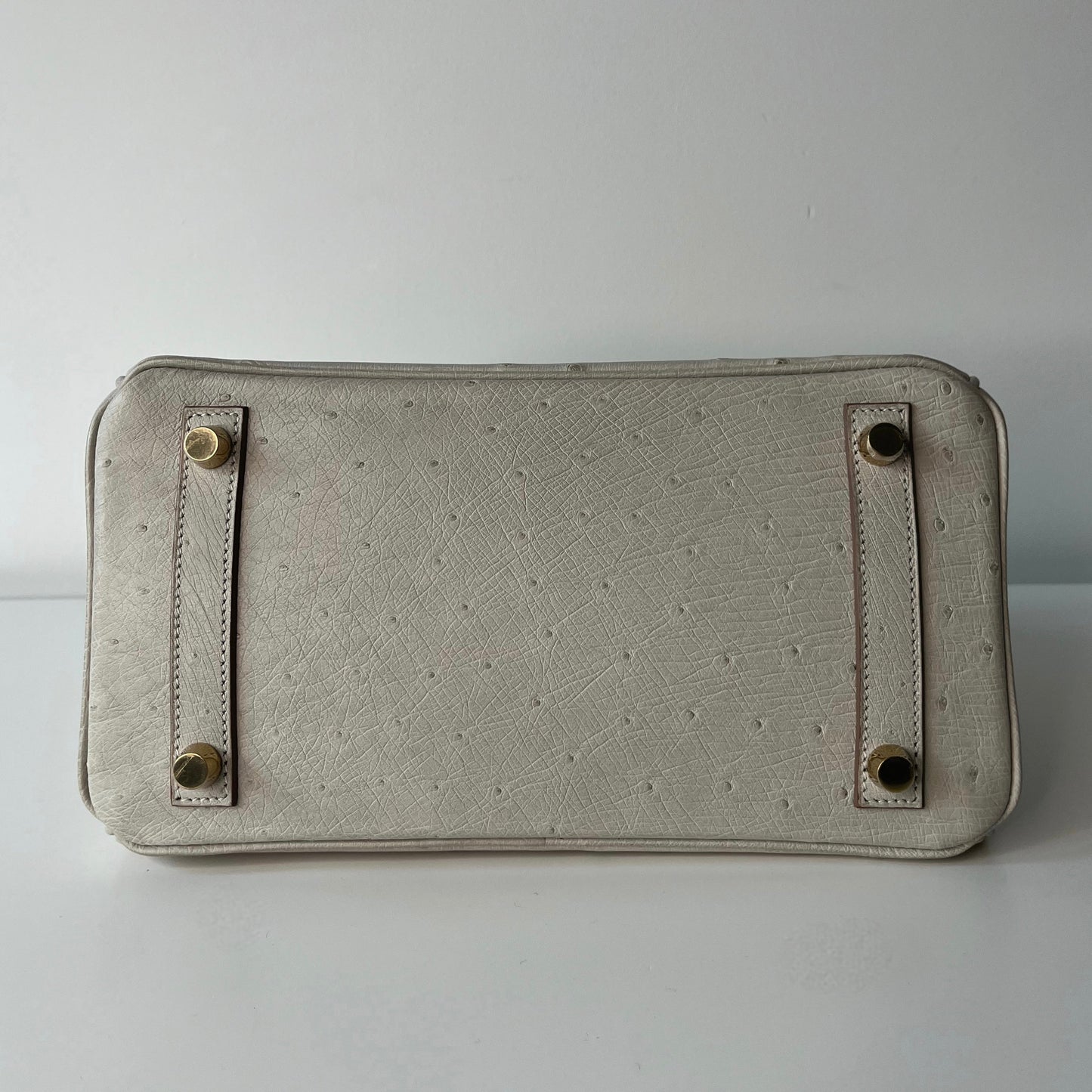 Hermes Birkin 25 Gris Perle Ostrich Gold Hardware