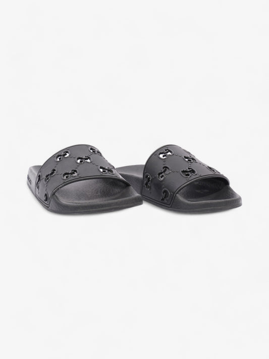 Gucci GG Slides Black Rubber EU 37 UK 4