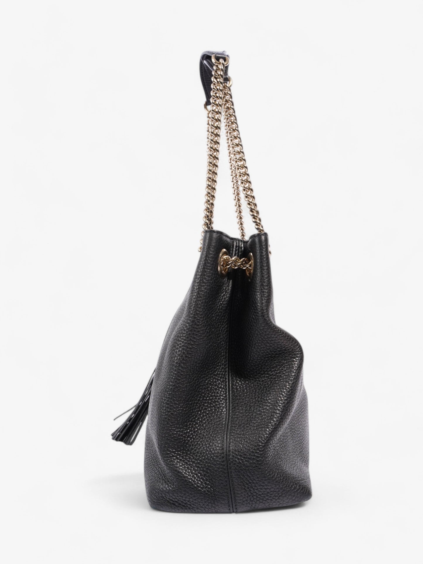 Gucci Soho Chain Tote Black Grained Leather Medium