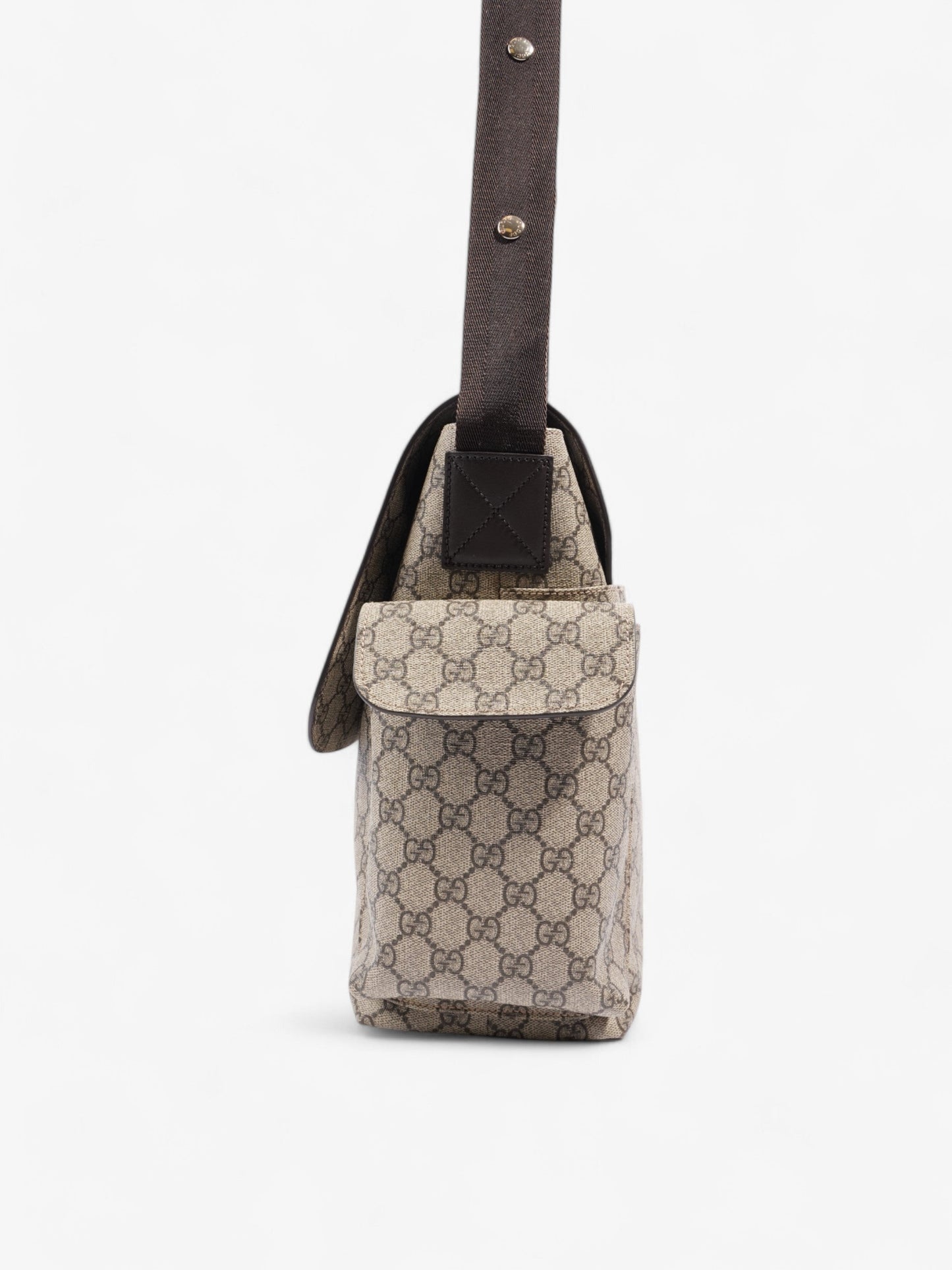 Gucci Baby Changing Bag GG Supreme / Brown Coated Canvas Medium