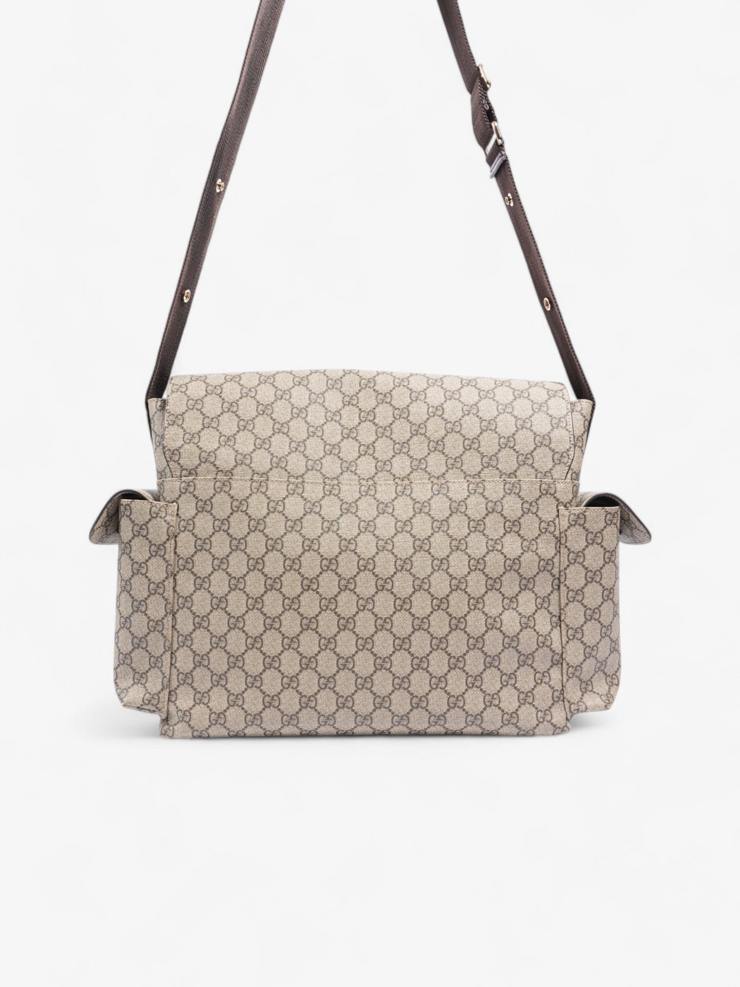 Gucci Baby Changing Bag GG Supreme / Brown Coated Canvas Medium