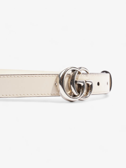 Gucci GG Marmont Thin Belt White Leather 80cm / 32"