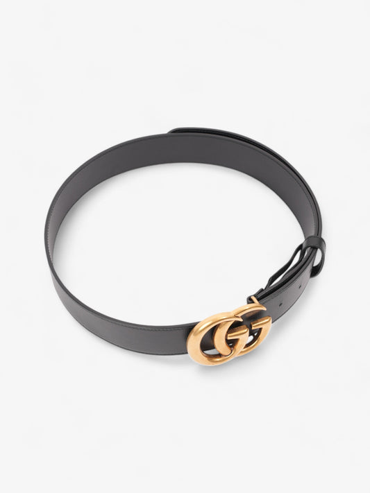 Gucci GG Marmont 2015 Re-Edition Wide Belt Black / Gold Leather 90cm / 36"