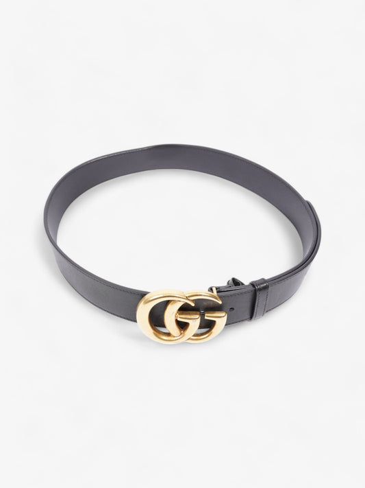 Gucci GG Marmont 2015 Re-Edition Wide Belt Black / Gold Leather 75cm / 30"