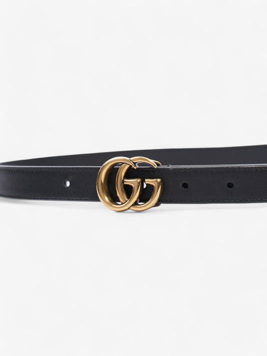 Gucci GG Marmont Thin Belt Black / Gold Leather 70cm / 28"