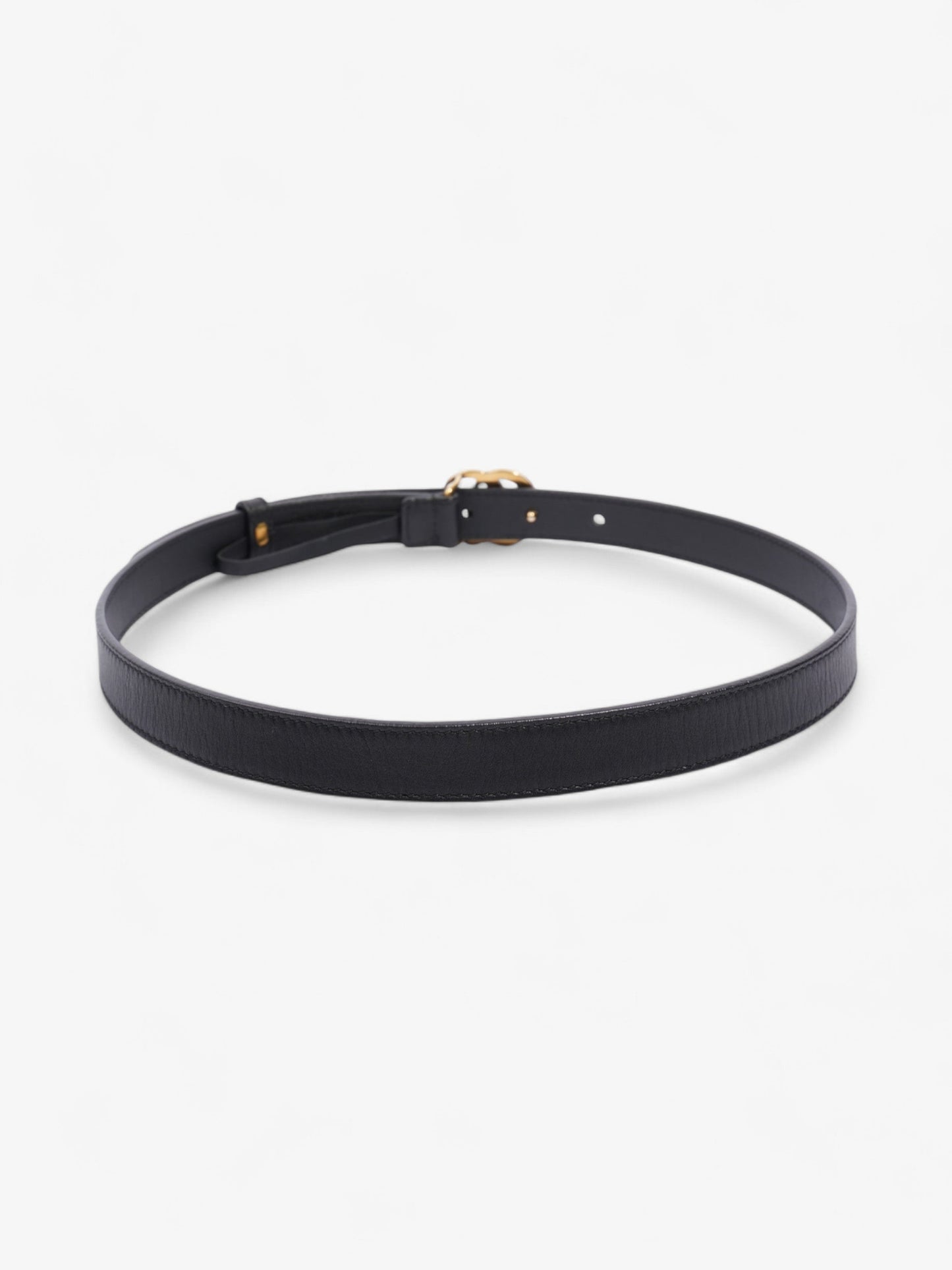 Gucci GG Marmont Thin Belt Black / Gold Leather 70cm / 28"