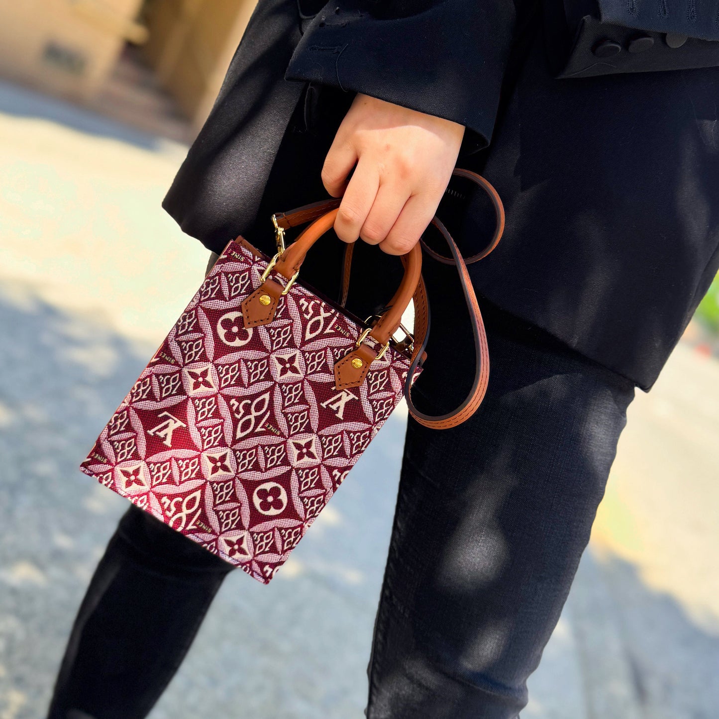 Louis Vuitton Red Since 1854 Petit Sac Plat Bag (year 2020)