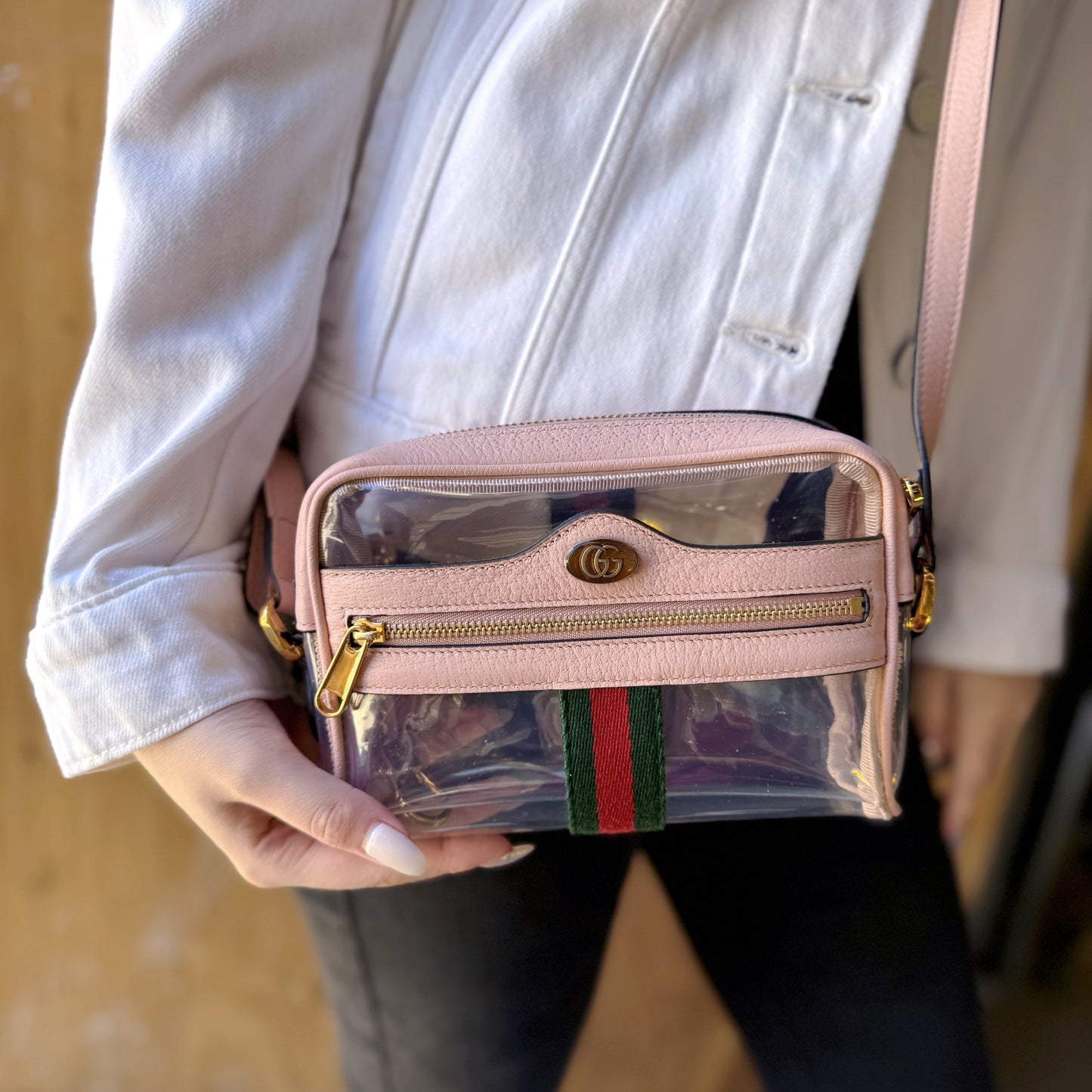 GUCCI Ophidia Mini Transparent Bag
