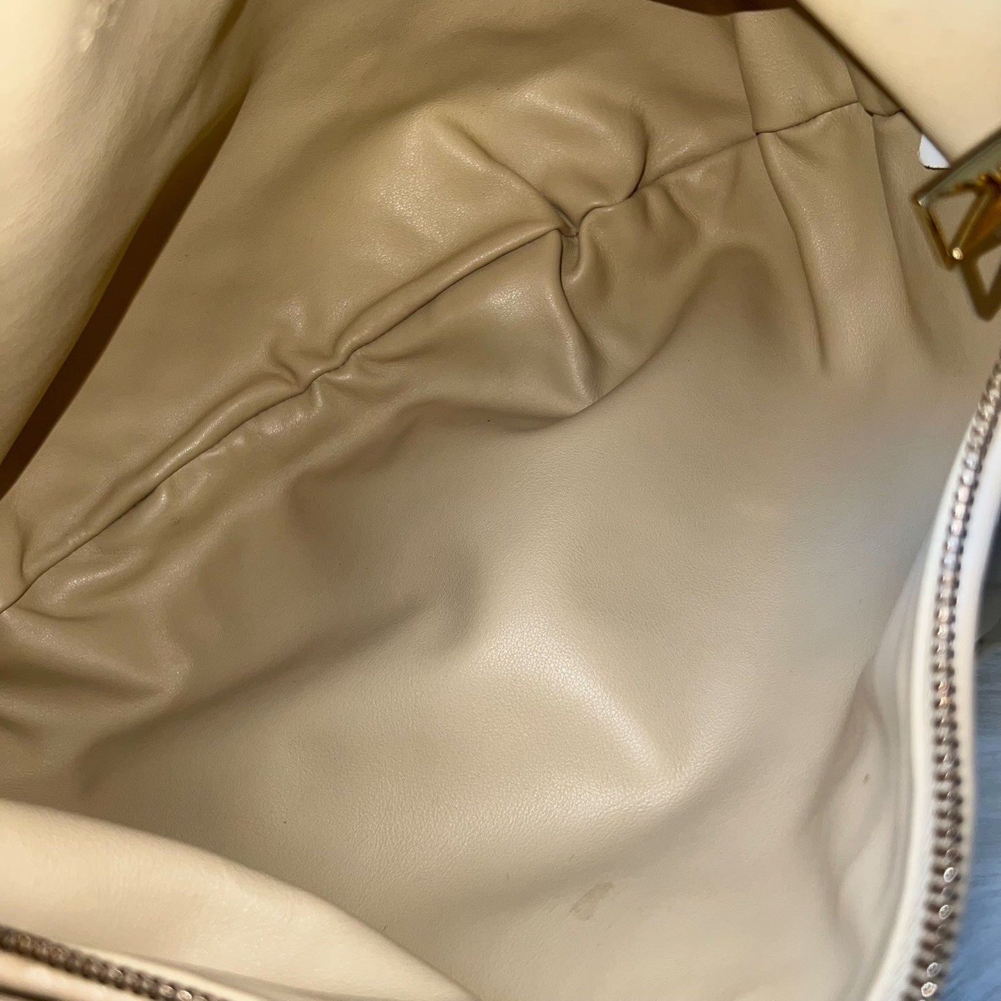 Bottega Veneta Teen (Current Small) Jodie Hobo Bag in Porridge (Light Beige) Intrecciato Lambskin and GHW