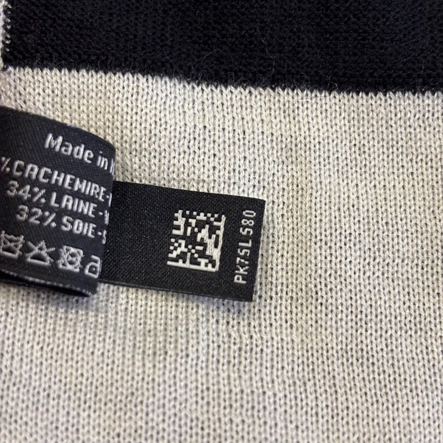 Chanel 4 Piece Travel Set with Pouch, Shawl, Socks and Eye Shield in Black and White Cashmere / Wool / Silk