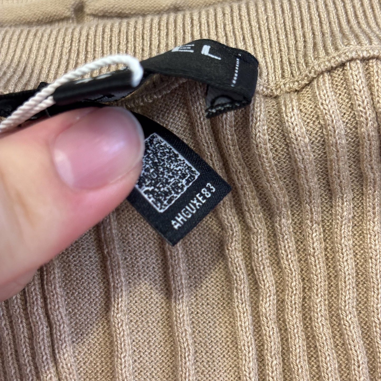 Chanel 25P Tank Top with CC Logo in Dark Beige Cotton Sz 40