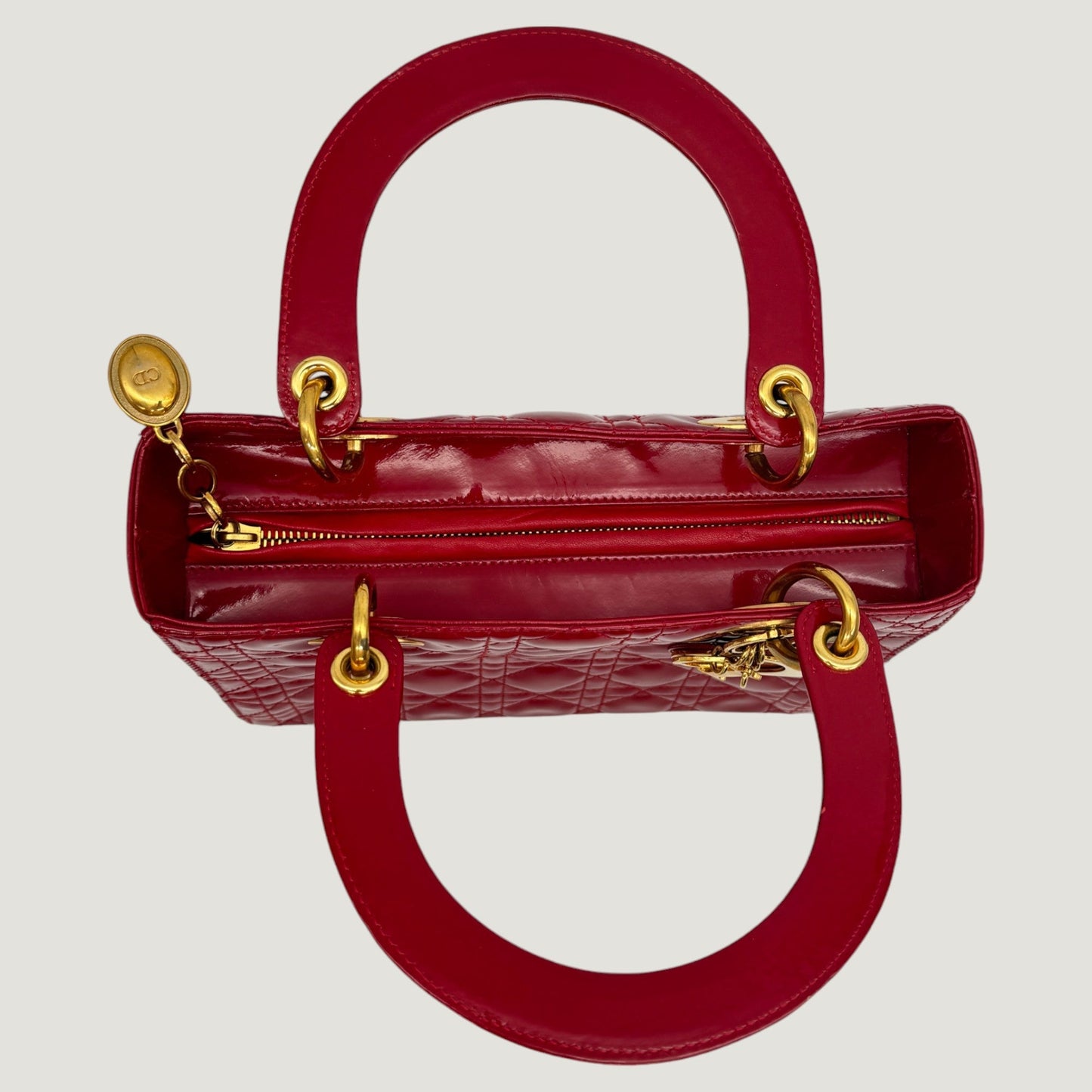 LADY DIOR BAG | RED PATENT
