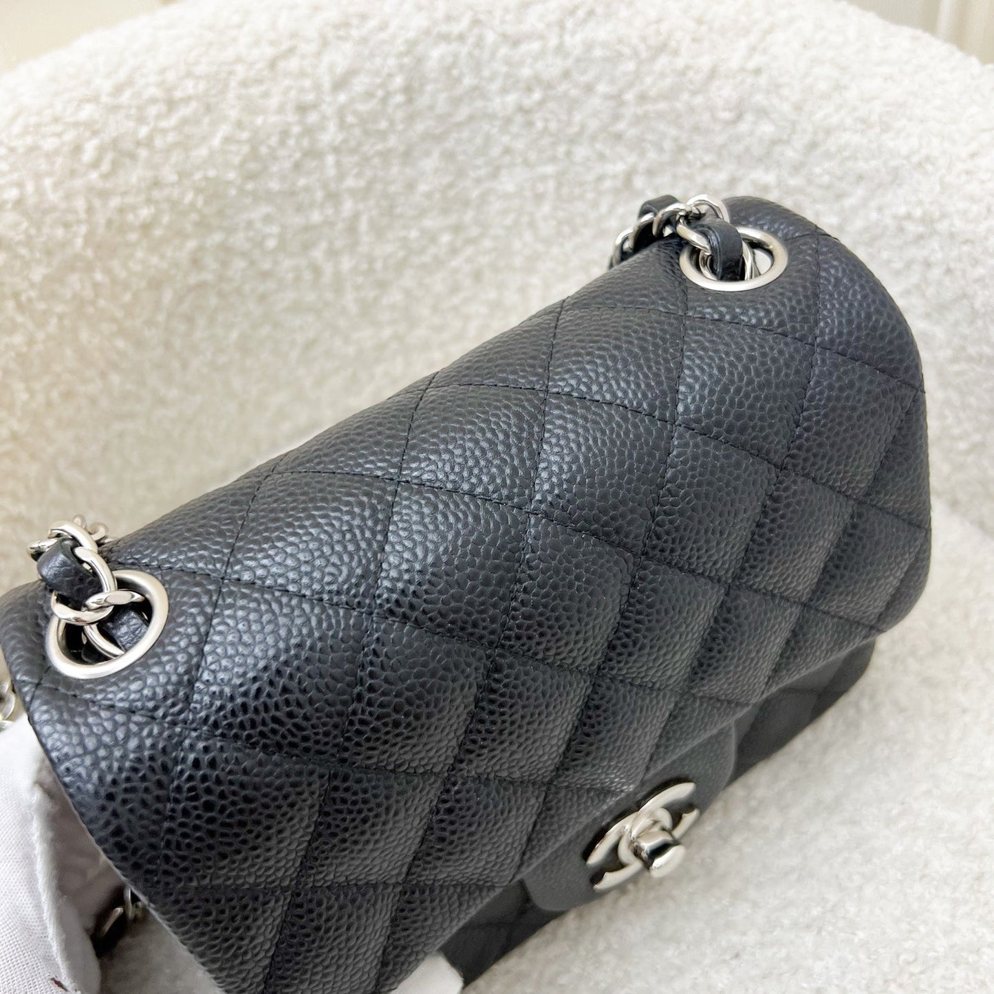 Chanel Classic Square Mini Flap in Black Caviar and SHW