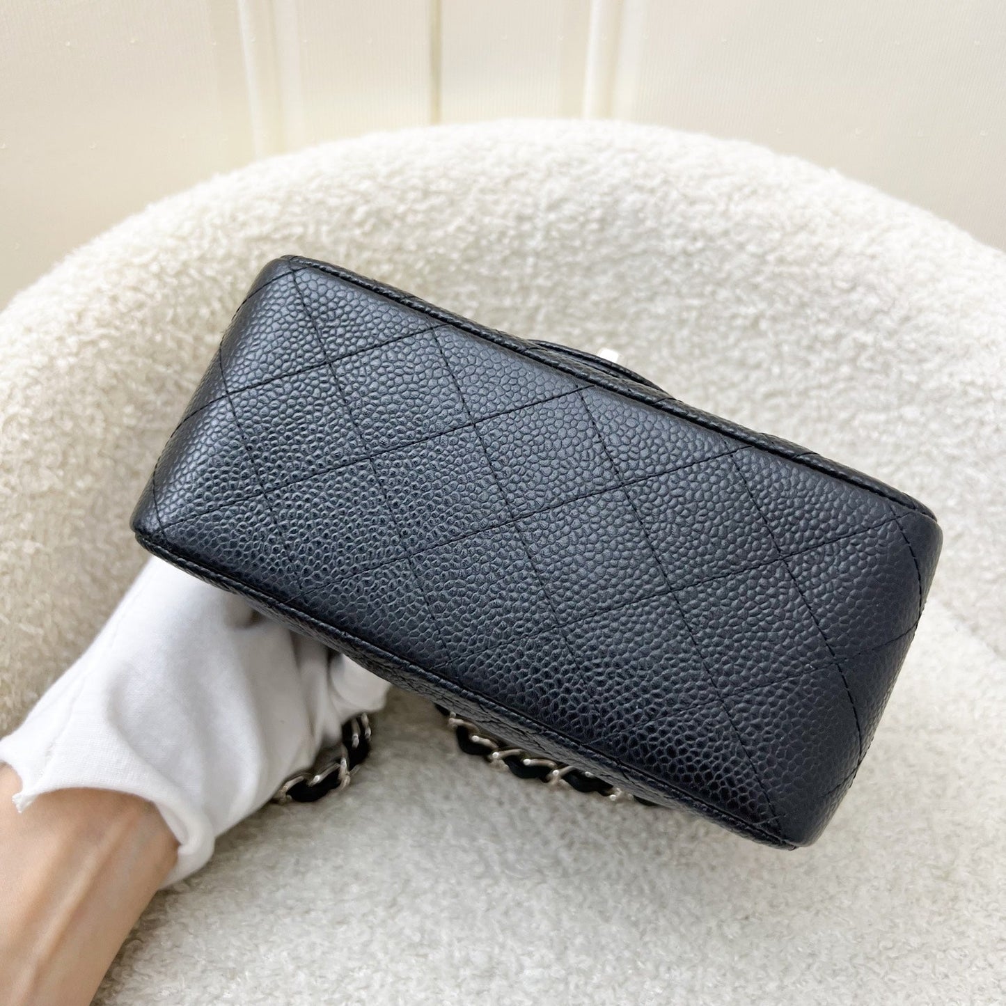 Chanel Classic Square Mini Flap in Black Caviar and SHW
