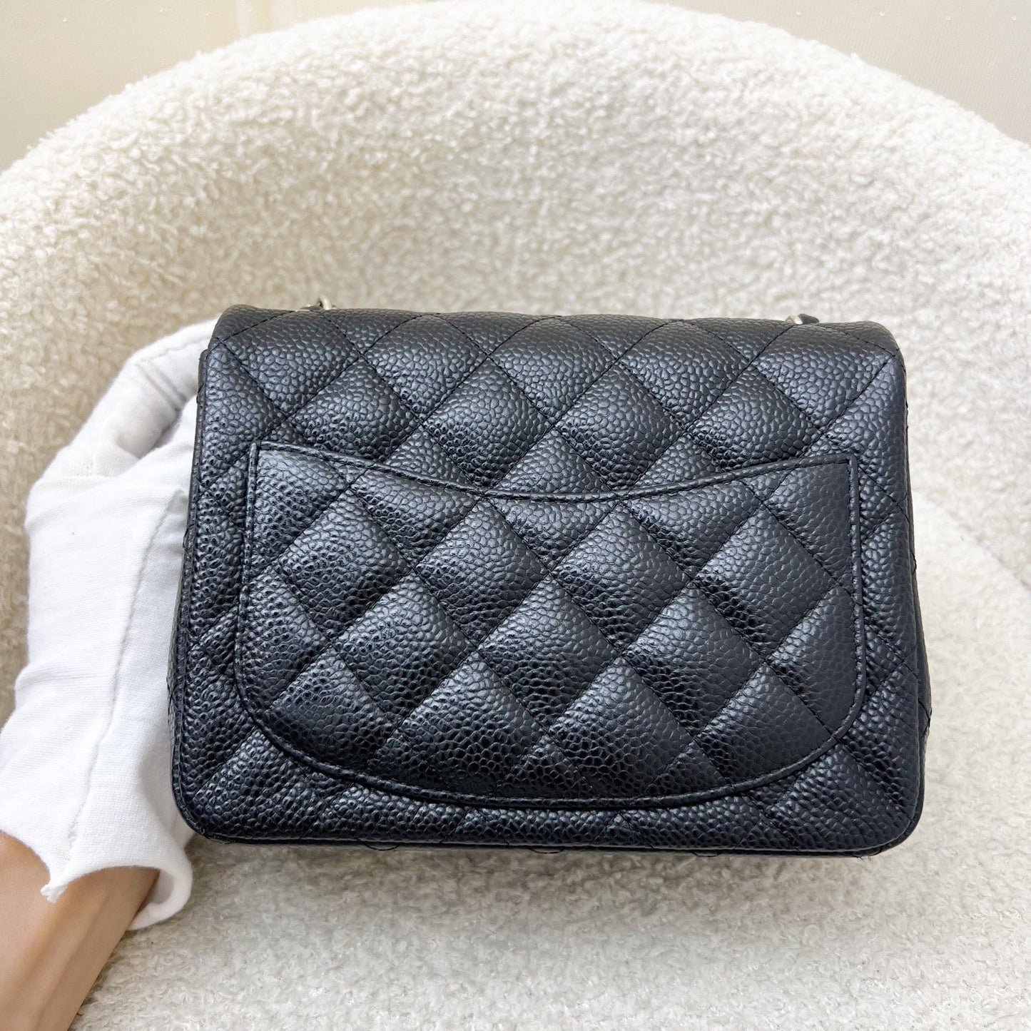 Chanel Classic Square Mini Flap in Black Caviar and SHW