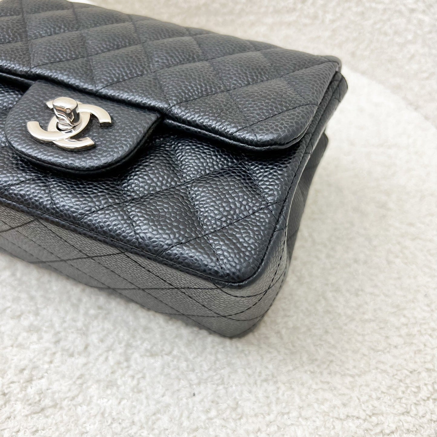 Chanel Classic Square Mini Flap in Black Caviar and SHW